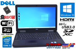 Webカメラ 中古ノートパソコン DELL Latitude E5540 Core i5 4300U (1.90GHz) メモリ8G 新品SSD256G マルチ Wi-Fi