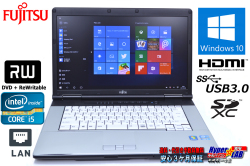 SALE! Windows10 64bit 中古ノートパソコン 富士通 LIFEBOOK E742/F Core i5 3320M(2.60GHz) メモリ4G マルチ 15.6型ワイド