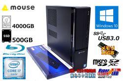 中古パソコン Blu-ray SSD500G HDD4000G mouse LM-iHS300X2 Core i7 6700 メモリ16G  SSD256G SDXC microSD Windows10