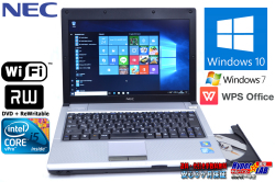 Windows10 WPSオフィス 中古ノートパソコン NEC VersaPro VK13M/BB-B 超低電圧版Core i5 560UM(1.33GHz) メモリ4G HDD320G WiFi マルチ内蔵