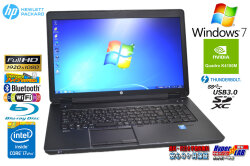 Windows7 Quadro 17.3型 フルHD メモリ32GB HP ZBook 17 G2 Core i7 4810MQ Blu-ray m.2SSD512G HDD500G Wi-Fi モバイルワークステーション