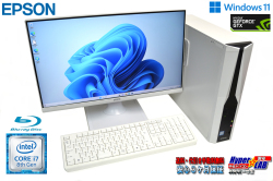 GeForceGTX 23.8型フルHD液晶セット EPSON Endeavor MR4800E Core i7 8700K メモリ16G 新品m.2SSD512G HDD2TB Blu-ray Windows11