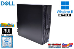 HDMI デスクトップ DELL OPTIPLEX 3060 SF Core i5 8500 DVDマルチ M.2SSD256G HDD500G メモリ8G USB3.1 Windows11