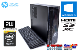 中古パソコン HP Slimline 450-120jp Core i7 4790T (2.70GHz) 4コア8スレッド メモリ4G HDD500GB マルチ HDMI Windows10 64bit