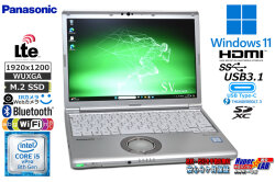 SIMフリー 顔認証 Webカメラ Panasonic Let's note SV8 第8世代 Core i5 8365U M.2SSD256G メモリ8G Wi-Fi Thunderbolt3 Windows11