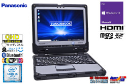 QHD タッチ液晶 12.0型 タブレット Panasonic ToughBook CF-33 Core i5 7300U m.2SSD256G メモリ8G Wi-Fi 顔認証 Webカメラ Windows10