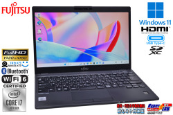 顔認証 Wi-Fi6 フルHD 富士通 LIFEBOOK U9310/D メモリ16G Core i7 10610U M.2SSD256G USB3.2Type-C Webカメラ Windows11