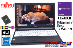 中古ノートパソコン 富士通 LIFEBOOK A576/PX 第6世代 Celeron 3855U 新品SSD128G メモリ4G マルチ WiFi(ac) Bluetooth Windows10