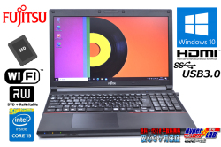 中古ノートパソコン 富士通 LIFEBOOK A574/H Core i5 4300M メモリ8GB 新品SSD256G Wi-Fi マルチ Windows10