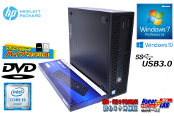 Windows7 中古パソコン HP ProDesk 600 G2 SFF 4コア Core i5 6500 メモリ8G SSD256G(新品) HDD1000G Windows10リカバリ付