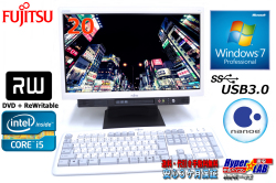 ナノイー 20型ワイド液晶一体型パソコン 富士通 ESPRIMO K553/F Core i5-3320M (2.60GHz) メモリ2GB USB3.0 マルチ Windows7