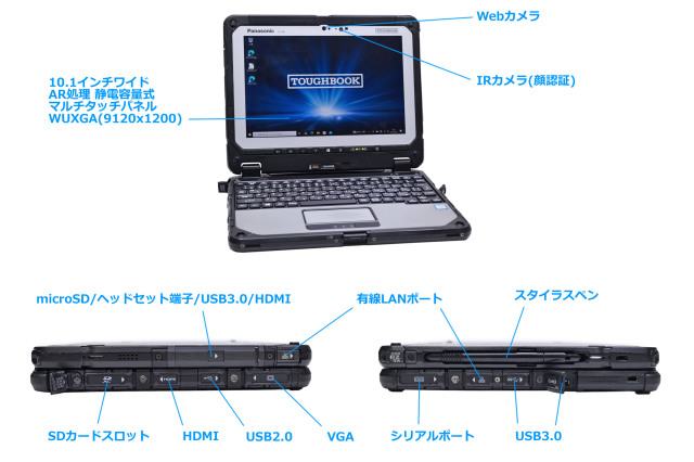 Panasonic TOUGHBOOK CF-20 タッチパネル 10.1型 WUXGA Core i5 7Y57