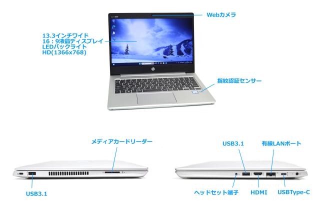 13.3型 ノートパソコン HP ProBook 430 G6 第8世代 Core i5 8265U Web 