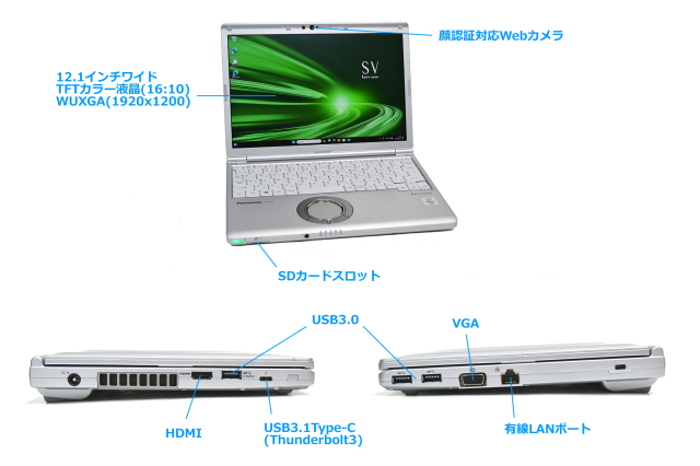 135 レッツノート SV9 i5 10世代 8GB SSD256GB パソコン Let's note SV 中古レッツノート Panasonic CF-SV9 第10世代Core