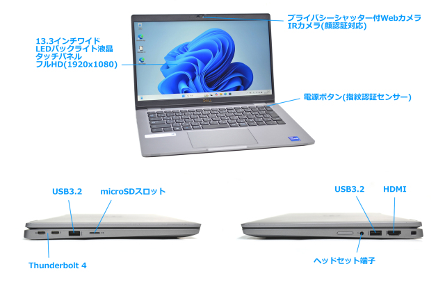 タッチパネル FHD Wi-Fi6 顔認証 DELL Latitude 5320 第11世代 Core i7 
