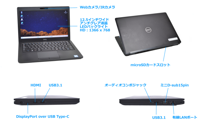 顔認証 Windows11 DELL Latitude 5290 第8世代 Core i5 8250U M