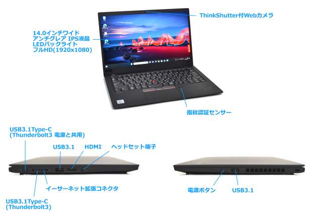フルHD Wi-Fi6 Lenovo ThinkPad X1 Carbon gen8 第10世代 Core i5 