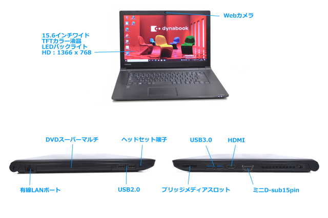 中古ノートパソコン 東芝 dynabook Satellite B65/R Core i7 5600U Web