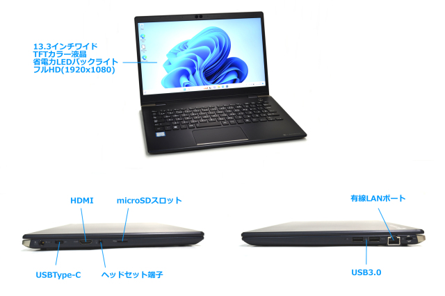 軽量 モバイルノートパソコン dynabook G83/DN 第8世代 Core i5 8250U  