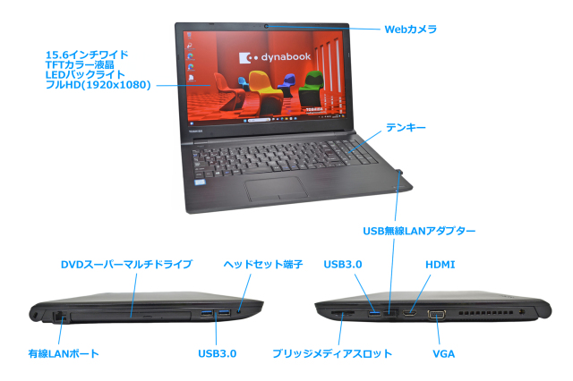 新品SSD Wi-Fi有 15.6型 ピンク ノートPC 東芝 T552/47FR 中古良品 第3 