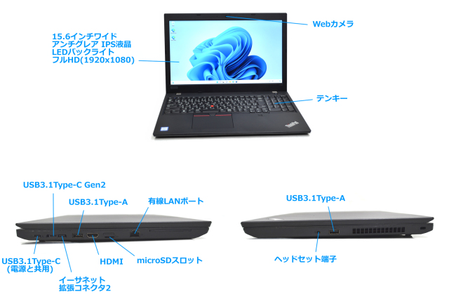 Windows11 フルHD IPS液晶 Lenovo ThinkPad L590 第8世代 Core i7 