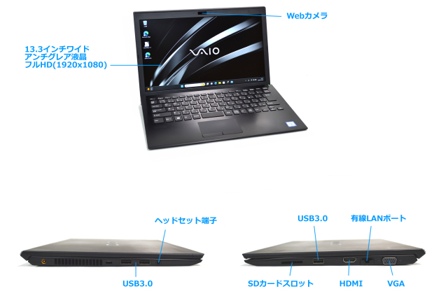 Windows11 13.3型 フルHD VAIO Pro PG VJPG11C11N Core i5 8250U M 