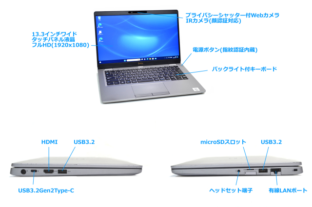 定価10万】Dell Inspiron i5 タッチパネル 顔認証 メモリ8G/256GB 