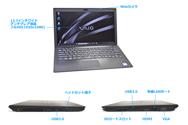 フルHD VAIO Pro PG VJPG11C11N 13.3型 Core i5 8250U メモリ8G