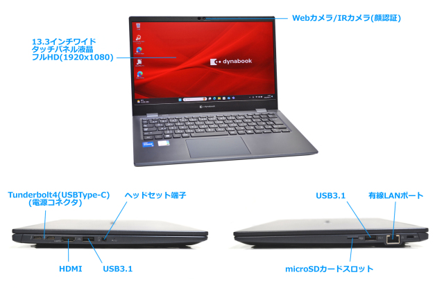 タッチパネル 13.3型 フルHD dynabook G83/HS Core i5 1135G7