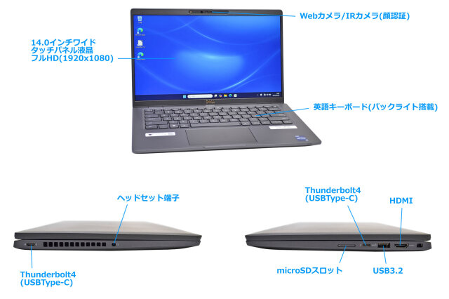 タッチパネル メモリ32G 新品M.2SSD512G DELL Latitude 7430 第12世代