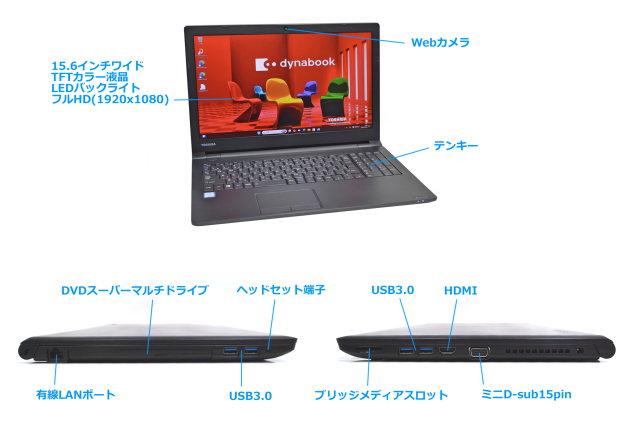 DynabookB65/M第8世代i3-8130U＋SSD256GB＋メモリ8GBカスタム仕様 
