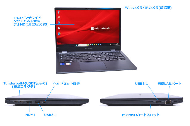 13.3型 顔認証 Wi-Fi6 dynabook G83/HU Core i7 1185G7 IrisXe メモリ