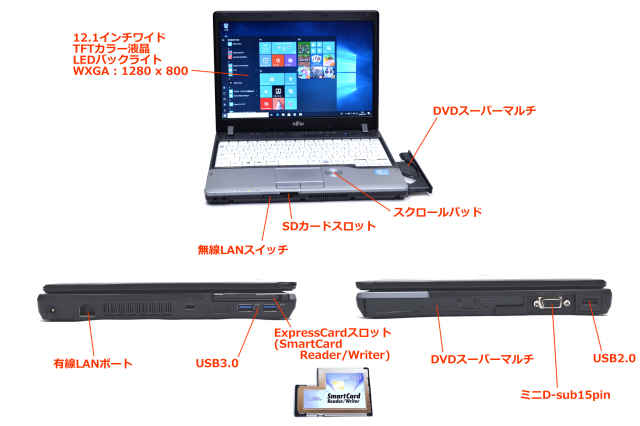 Windowsノート本体 FUJITSU LIFEBOOK P772G Core i5 富士通 LIFEBOOK P772/G【Windows7 Pro 64bit・Core i5・DVD