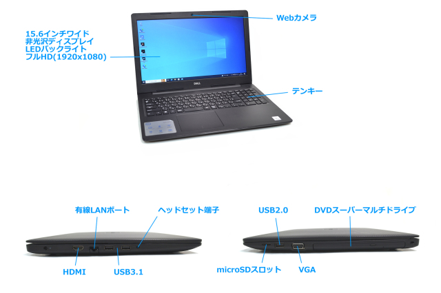 フルHD メモリ16G DELL Vostro 15 3590 第10世代 Core i5 10210U M 