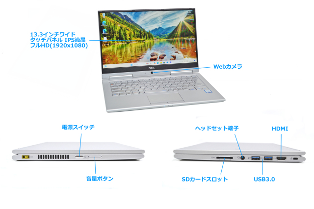 2-in-1 NEC VersaPro VKT16/GV-4 第8世代 Corei5 8250U フルHD IPS液晶 