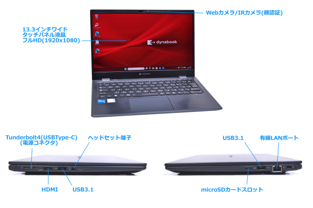 タッチパネル フルHD Wi-Fi6 dynabook G83/HS Core i5 1135G7 メモリ 