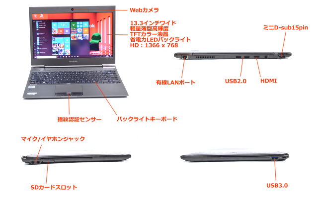 超薄型 ウルトラブック 東芝 dynabook R632/H Core i5 3437U (1.90GHz 