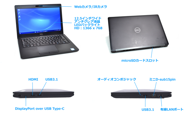 DELL Latitude 5290 第8世代 Core i5 8250U 顔認証 Webカメラ メモリ8G 