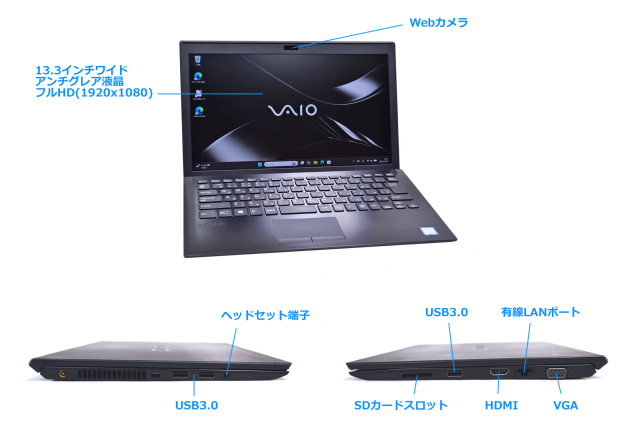 パソコン VAIO VAIO Pro VJPG11 Windows11 13.3型 フルHD Windows11 VAIO Pro PG VJPG11C11N Core i5 8250U M