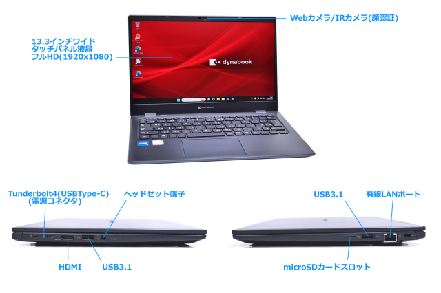 タッチパネル 顔認証 Wi-Fi6 13.3型 dynabook G83/HS Core i5 1135G7
