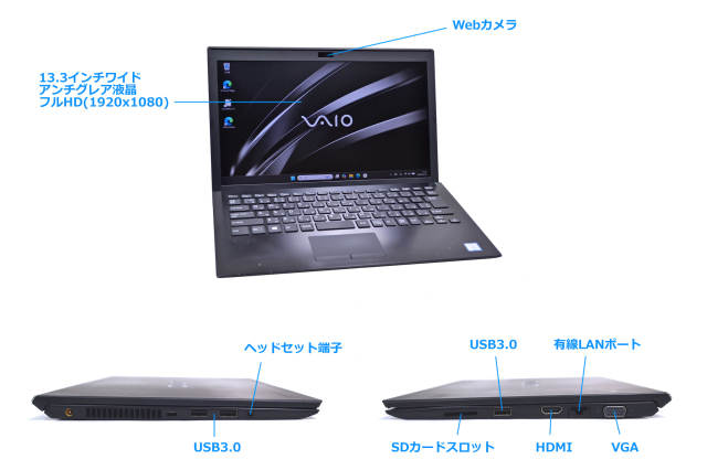 13.3型 フルHD VAIO Pro PG VJPG11C11N Core i5 8250U メモリ8G M