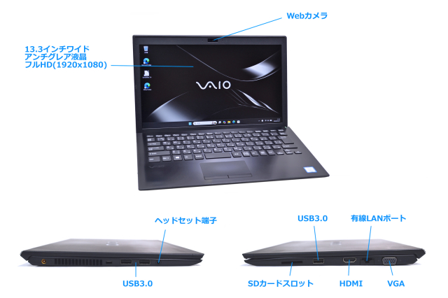 フルHD 13.3型 Windows11 VAIO Pro PG VJPG11C11N Core i5 8250U M