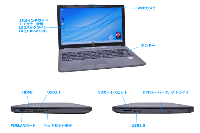 HP 250 G7 NoteBook PC 新品SSD512G ノートパソコン 15.6型 Core i3