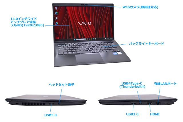 メモリ32G m.2SSD2TB VAIO Pro PK VJPK218 Core i7 1165G7 IrisXe FHD