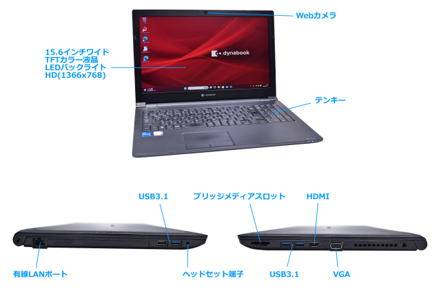 訳あり ノートパソコン dynabook B65/HU Core i5 1145G7 IrisXe メモリ