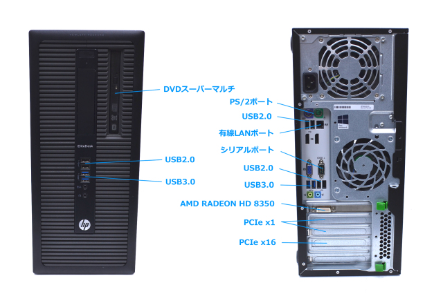 SSD+HDD 中古パソコン HP EliteDesk 800 G1 TW Core i7 4770 (3.40GHz 