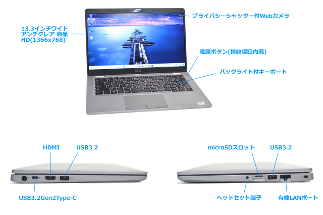 Wi-Fi6 Windows11 DELL Latitude 5310 第10世代 Core i5 10310U M  