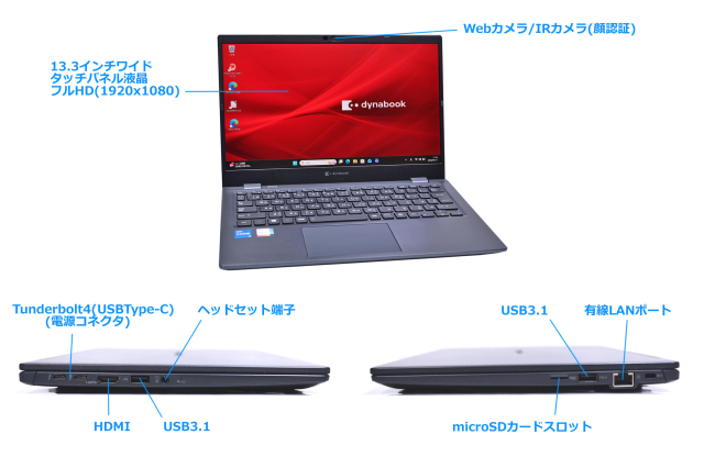 フルHD タッチパネル Wi-Fi6 dynabook G83/HS Core i5 1135G7 IrisXe