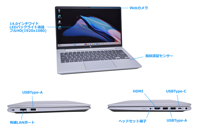 Wi-Fi6E フルHD 14.0型 HP ProBook 445 G10 AMD Ryzen 5 7530U with