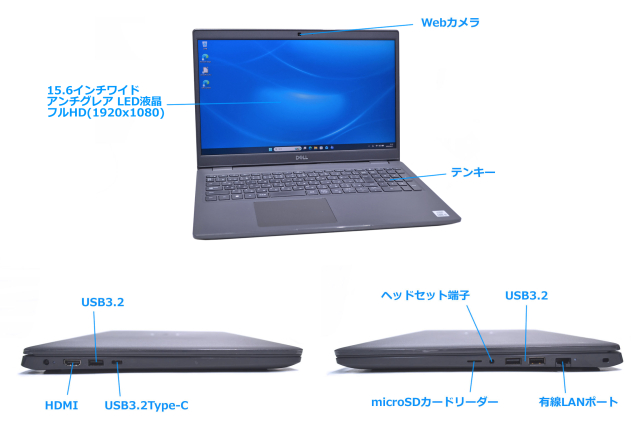 ノートパソコン フルHD DELL Latitude 3510 Core i5 10210U M.2SSD256G